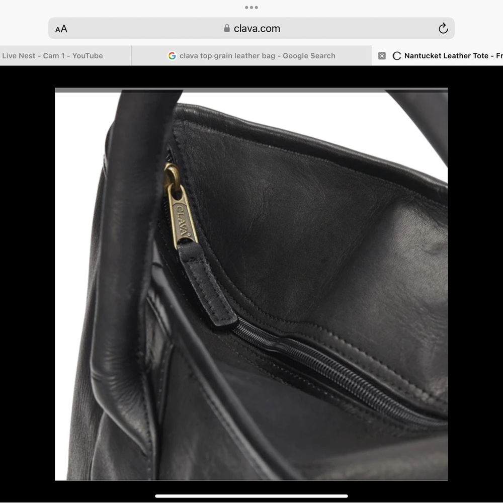 CLAVA NANTUCKET LEATHER TOTE - Picture 7 of 13